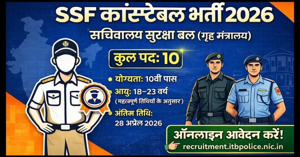 SSF Constable Tradesman Recruitment 2026