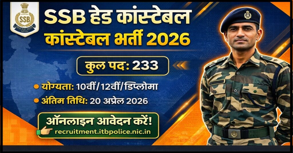 SSB Head Constable Recruitment 2026