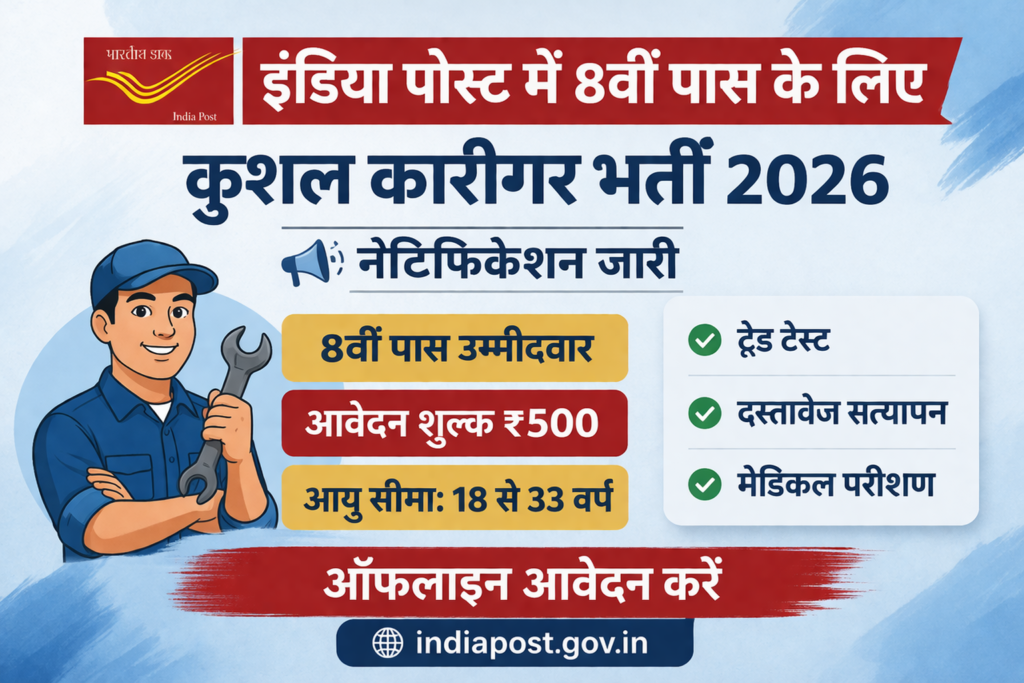 India Post Skilled Artisan Recruitment 2026