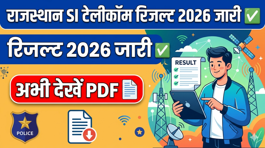 Rajasthan Police SI Telecom Result 2026