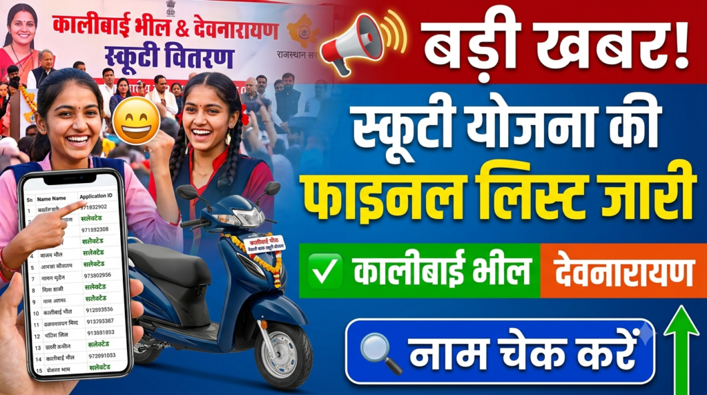 Rajasthan Scooty Yojana Merit List 2026 